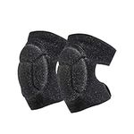 GVSAVY 1 Pair Sponge Knee Pads, Non-Slip Anti-Collision Knee Pads, Working Knee Pads, Adjustable Knee Pads, Unisex, Suitable for Outdoor Sports, Dancing, Volleyball, Etc. (Black)