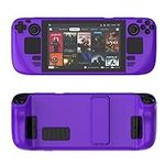 Protective Case for Steam Deck,Game Console Protector Accessories with Kickstand,Soft Silicone Cover Skin Shell for Game Host,Shock Absorption and Scratch Resistant Design (dark purple)