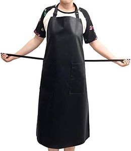 Tablier Étanche Tablier de Cuisine Tablier en Polyester avec 2 Poches Réglable pour Hommes & Femmes Résistant à l'eau et à l'huile pour Cuisine, Restaurant, Jardin et Barbecue (style ancien)