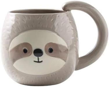 Novelty Sloth Coffee Mug, Cute Travel Tea Mug, Animal Cup, Cartoon 3D Ceramic Drinkware for Sloth Lovers, Funny Sloth Gifts for Women and Men,Thanksgiving Day Christmas Birthday Gifts, 330ml