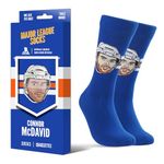 Major League Socks - NHL Edmonton - Connor McDavid (Edmonton) - Hockey Fan Holiday Gift Unisex Apparel (Size 7-13)