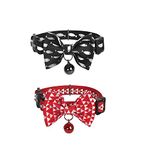 Pets Empire 2 Pack Cat Collars with Bow Tie and Bell Breakaway Cat Collars Quick Release Safety Kitty Collars Adjustable Pet Collars for Cats, Kitten, Small Pets