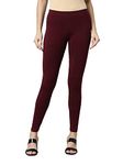 GO COLORS Womens Slim Fit Cotton Ankle Length Leggings - Tall (Bright Maroon_M)