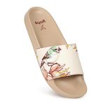 YOHO Tropica Printed Comfortable Women Slides | Stylish & Waterproof | Soft Inner Lining On Strap