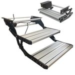 Electric Rv Entry Step, RV Steps Folding 2 Step, Aluminum Solid Camper Steps for Travel Trailers, 12V Automatic Camper Stairs, Easy to Install