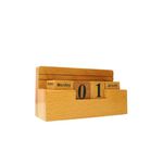 CRAFT CLOSET & GIFTS Wooden Stylish Rolling Table Calendar Design Single Pen/Pencil Holder + Mobile Stand - Personalized Office Desk Supplies Accessory - Wood Life Time Perpetual Infinite Calendar