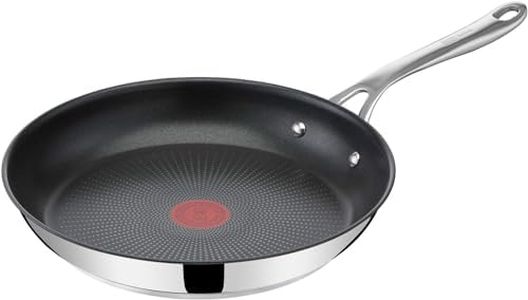 Tefal Jamie Oliver Cook's Direct Frying Pan 28cm Non-Stick Stainless Steel, Heat Indicator, Riveted Safe-Grip Handle, Induction Hob Compatible, E3040644