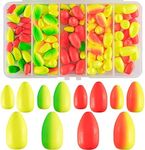 Dr.Fish Fishing Rig Floats Kit Pompano Rig Surf Fishing Floats Walleye Spinner Rig Snell Float Crawler Harness Lure Making Supplies Bullet Shape Oval Foam Floats 120 Pieces Oval