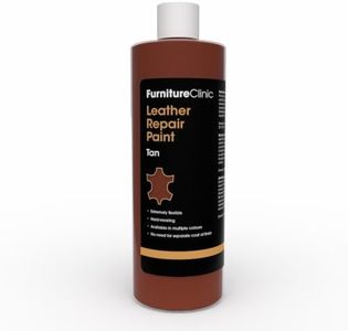 Furniture Clinic Leather Repair Paint | 2-in-1 Seal and Color | Use on Scratches, Tears, and Holes in Car Seats, Furniture | Quick and Easy Leather Repair Kit for Furniture (Tan, 500ml / 17oz)