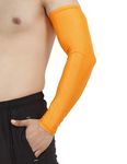 Never Lose Arm Sleeves with UV Protection for Sports & Driving (1 Pair) (Orange)