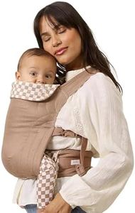 Solly Baby Soft Buckle Carrier, Buttery Soft Baby Carrier Infant to Toddler 10-45 Lbs., Ergonomic Design, Lightweight & Breathable Linen, Front & Back Carry, Baby Carrying Essential, Almondine Chequer