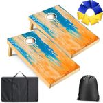 3'x2' or 4'x2' Solid Wood Cornhole Board Set, Corn Hole Boards Set, Corn Hole Game Set Includes 2 Cornhole Boards, 8 Cornhole Bean Bags & Carry Case for Outdoor Games (SB703 3'x2' Cornhole Sets)