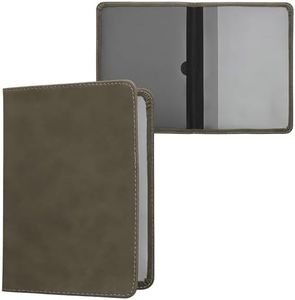 kwmobile Custodia Libretto Circolazione Auto in Simil Pelle Scamosciata - Portalibretto con Scomparti Tessere Patente - Foderina Porta Documenti grigio