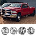 Deebior 4pc 17inch Front Rear Polished Stainless Steel Wheel Simulators, 8 Lug with 5 Square Vent Holes Wheel Cover,Hub caps fit for 2003-2019 Dodge Ram 3500 Truck 708DR