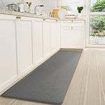 COLOR&GEOMETRY Anti Fatigue Kitchen Mat Waterproof, PVC Kitchen Rugs Non Slip Washable, Heavy Duty Kitchen Runner, Easy Clean Kitchen Floor Mat Oil Resistant, Wepeable Kitchen Carpet (Grey,44x120cm)