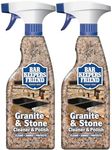 Bar Keepers Friend Granite & Stone Cleaner & Polish (25.4 oz) Granite Cleaner for Use on Natural, Manufactured & Polished Stone, Quartz, Silestone, Soapstone, Marble - Countertop Cleaner & Polish (2)