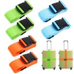 6 Packs Luggage Straps, Adjustable Suitcase Straps, TSA Approved Luggage Belt Suitcases, Heavy Duty Travel Belts (3 Colors)