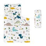 HOSIMA Nap Mat - Cute Dinosaur Sleeping Bag with Removable Pillow - Daycare and Overnight Preschool Kindergarten Bedding Set for Kids Toddler Boys Girls(Cute Dinosaur Standard)