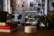 AICA Best Teacher Quote Led Lamp (White Base) | Gift for Teacher Professor Sir