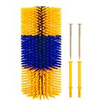 1pcs Scratch Brushes for Cows, Horses, Sheep, Pigs - 17.5 x 7.5 Inch Soft Massage Brush, Relieves Itching on Animals' Backs (Blue Yellow)