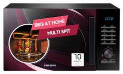 Samsung 28 L Slim Fry, Sensor Cook and Multi Split Convection Microwave Oven (MC28A5145VR/TL, Black and Pattern, 10 Yr warranty, Gift for Every Occasion)