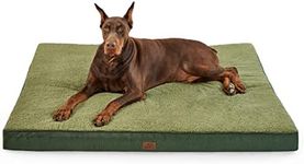 Bedsure Jumbo Dog Bed for Large Dogs - XXL Orthopedic Dog Beds with Removable Washable Cover, Egg Crate Foam Pet Bed Mat, Suitable for Dogs Up to 150lbs, Dark Green