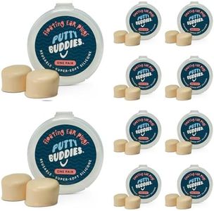 PUTTY BUDDIES Floating Earplugs 10-Pair Pack - Soft Silicone Ear Plugs for Swimming & Bathing - Invented by Physician - Keep Water Out - Premium Swimming Earplugs - Doctor Recommended (Tan)