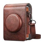 Fintie Protective Case for Fujifilm Instax Mini EVO Camera - Premium Vegan Leather Bag Cover with Removable Adjustable Strap, Vintage Brown, Protective Case