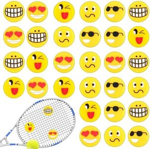 eggigi 30 Pcs Tennis Shock Absorbers, Cute Round Shape Rubber Tennis Racket Damper Shock Absorber, Tennis Racquet Dampeners for Racquetball