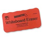 Charles Leonard Dry Erase Whiteboard Magnetic Eraser, Felt, Red/Black, 12 Pack (74540)