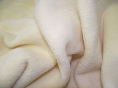 Quality Anti Pil Polar Fleece Fabric Material - Ivory Cream, 1Mtr - 150cmx100cm