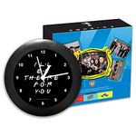 MCSID RAZZ - Friends TV Series - I'll Be There for You (Black) Round Table Clock (with Numbers) - Officially Licensed by Warner Bros, USA.