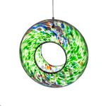 Sienna Glass Hanging Bird Feeder - Green