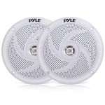 Pyle 10cm Marine Speakers, Waterproof 2-Way Outdoor Audio System, 100W Power, Low-Profile Slim Design, Weather-Resistant Stereo Sound for Boat, ATV, UTV & More – Pair (White)