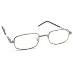 MAV Readers Full Rim Metal Frame with Glass Scratch Proof Lens Rectangle Reading Glasses for Men and Women with Hard Case | +1.25 - Silver