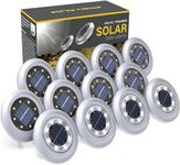 Torchtree 2023 Upgraded Solar Lights Outdoor Garden, Solar Ground Lights, Disk Lights Decking Lights Solar Powered for Lawn Pathway Yard Landscape Walkway（12 Pack Bright White