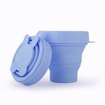 Collapsible Silicone Cup for Sterilizing Menstrual Cups and Storing Your Diva Cup - Foldable for Travel(Blue)