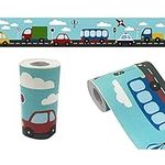 SimpleLife4U Traffic Car Wallpaper Border Self-Adhesive Wall Decor Sticker for Kids Room Nursery School Classroom