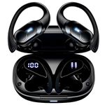 Wireless Earbuds Bluetooth Headphones 70hrs Playback Ear Buds IPX7 Waterproof Wireless Charging Case & Dual Power Display Over-Ear Stereo Bass Earphones with Earhooks for Sports/Workout/Running