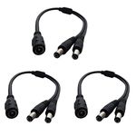 DZYDZR 3pcs 5.5mm x 2.1mm Y Splitter Cable 1 Female to 2 Male Splitter 2 Way DC Power Cable for LED Strip - CCTV Camera - Car - Monitors
