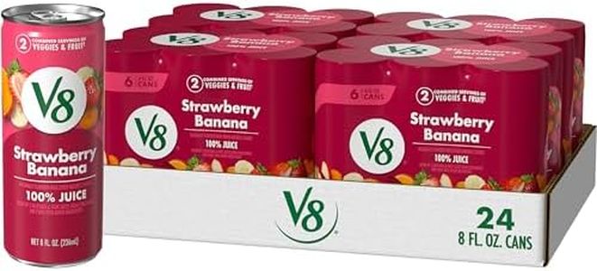 V8 Strawberry Banana 100% Fruit and Vegetable Juice, 8 fl oz Can (24 Pack)