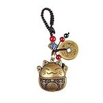 Mansiyuyee Lucky Cat Keychain with 