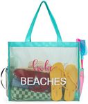 Montana West Large Mesh Beach Tote Bag Mesh Pool Bag Net Beach Travel Bag Swimming Tote Bag Big Shoulder Mesh Lightweight Beach Bags for Women MWC-133TQ