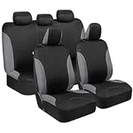 BDK UltraSleek Gray Seat Covers for Cars, Two-Tone Front Seat Covers with Matching Back Car Seat Cover, Made to Fit Most Auto Truck Van SUV, Interior Car Accessories, Car Seat Covers Full Set
