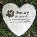 CUDMORERBE Engraved Pet Memorial Heart Garden Stone, Personalized Dog Or Cat Garden Stone, Pet Loss Sympathy Remembrance Gifts, Both Text and Pattern Can Be Customized.