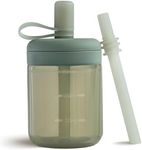 Moonkie Toddler Water Bottle, Silicone Sippy Cup, Straw Cup, BPA-Free Toddler Cup, Non Spill Cup for Toddler, Baby Cup with Straw from 6 Months, Dishwasher Safe, 5 oz(Sage)