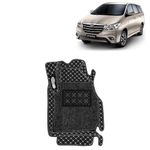 KINGSWAY® Premium 7D Car Floor Mat Compatible with Toyota Innova 7 Seater (Year 2012-2015), Double Layer Luxury Car Foot Mats - Complete Set of 4 Pcs, 100% Waterproof and Washable, Classic Black