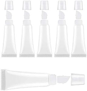 BlingKingdom 6pcs Lip Gloss Tubes 8ml Clear Soft Empty Lip Balm Containers Refillable Mini Cosmetic Tubes for Comestic Makeup and Travel Toiletries, Clear