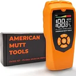 AMERICAN MUTT TOOLS Pinless Moisture Meter | Non-Destructive Wood Moisture Meter for Walls, Drywall, Wood and Masonry | Moisture Detector for Walls, Moisture Meter Drywall Pinless, Moisture Sensor