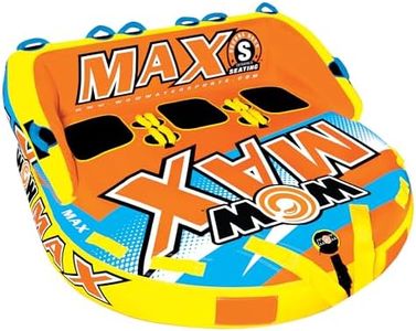 WOW Sports - Max Inflatable Towable Deck Tube - Boating Accessory - Fits Kids & Adults - Up To 3 Riders